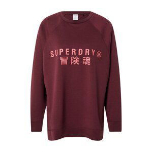 Superdry Sportovní mikina  burgundská červeň / světle červená