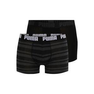 PUMA Boxerky  šedá / černá / bílá