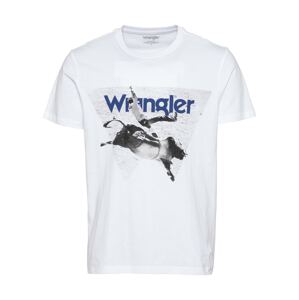 WRANGLER Tričko  bílá / marine modrá / světle šedá / tmavě šedá