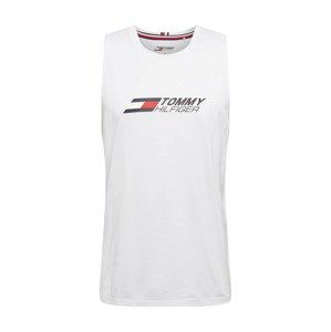 Tommy Sport Funkční tričko  offwhite / noční modrá / červená