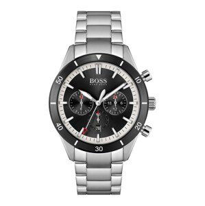 BOSS Casual Analogové hodinky 'SANTIAGO'  stříbrná / černá / bílá / ohnivá červená