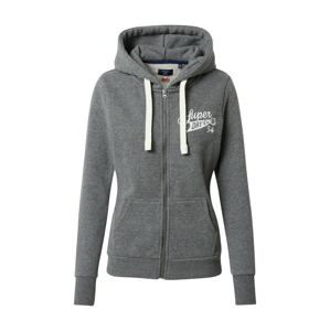 Superdry Sweatjacke  tmavě šedá / bílá