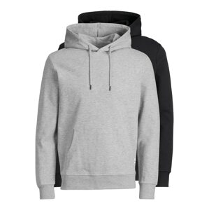 JACK & JONES Mikina  šedý melír / černá