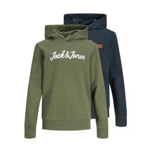 Jack & Jones Junior Mikina 'WINKS'  námořnická modř / khaki / bílá / červená