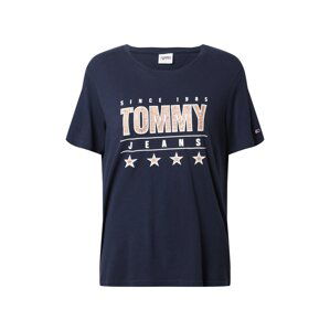 Tommy Jeans Tričko  námořnická modř / bílá / béžová