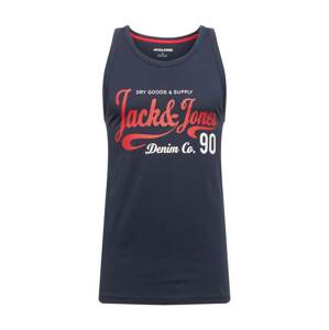 JACK & JONES Tričko 'MOON'  tmavě modrá / bílá / červená