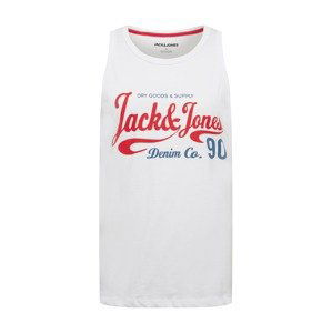 JACK & JONES Tričko 'MOON'  bílá / červená / královská modrá