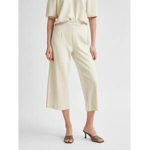 SELECTED FEMME Kalhoty 'SLFTENNY MW CROPPED WIDE PANT B'  bílá