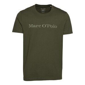 Marc O'Polo Tričko  tmavě zelená / bílý melír