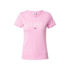 Tommy Jeans Tričko  pink / bílá