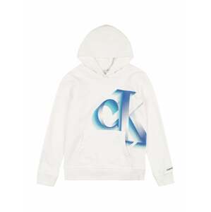 Calvin Klein Jeans Sweatshirt 'PIXELATED MONOGRAM LOGO'  bílá / modrá