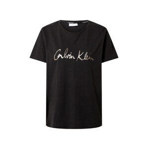 Calvin Klein Tričko  černá / stříbrná