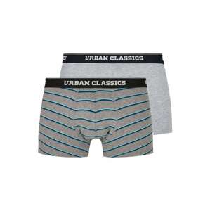 Urban Classics Boxerky  bílá / šedá / tyrkysová