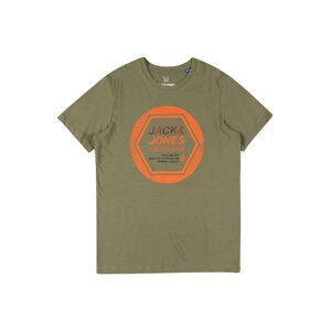 Jack & Jones Junior Tričko 'BOOSTER'  khaki / oranžová