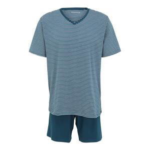 SCHIESSER Pyžamo krátké  pastelová modrá / bílá