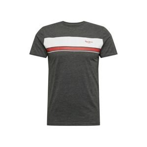 Pepe Jeans Tričko 'BENDER'  bílá / červená / šedý melír