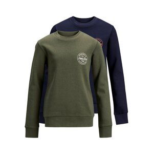 Jack & Jones Junior Mikina 'More'  námořnická modř / khaki / bílá / korálová