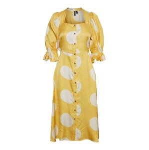 VERO MODA Košilové šaty 'Filuca'  světle žlutá / bílá