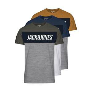 Jack & Jones Junior Tričko 'Temp'  námořnická modř / hořčicová / šedý melír / khaki / bílá