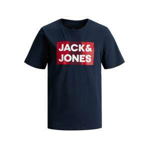 Jack & Jones Junior Tričko 'ECORP'  tmavě modrá / grenadina / bílá