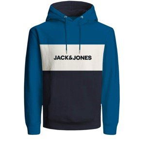 JACK & JONES Mikina  bílá / azurová modrá / marine modrá