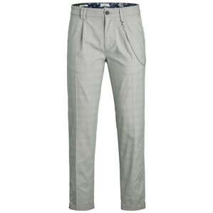 JACK & JONES Chino kalhoty  světle šedá / světle zelená