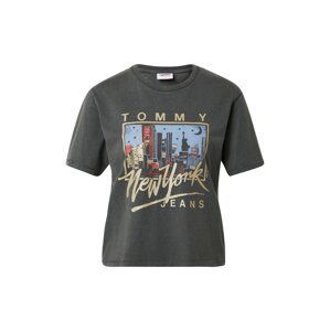 Tommy Jeans Tričko  černá / béžová / modrá / červená