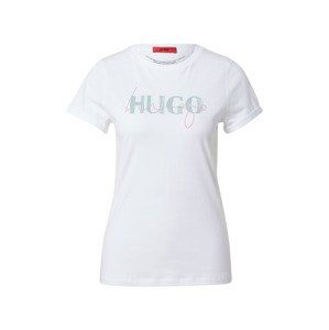 HUGO Tričko  pastelová modrá / růžová / bílá