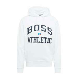 BOSS Casual Mikina 'Safa Russell Athletic'  bílá / námořnická modř / modrá / červená