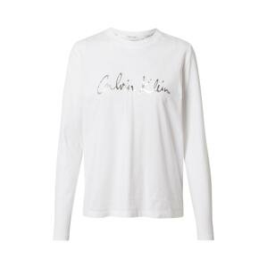 Calvin Klein Tričko  stříbrná / bílá