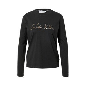 Calvin Klein Tričko  černá / stříbrně šedá