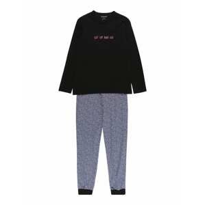 SCHIESSER Pyžamo  černá / šedá / pink