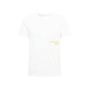 Calvin Klein Jeans Tričko  bílá / oranžová