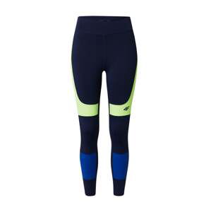 4F Sportovní kalhoty  námořnická modř / modrá / svítivě žlutá