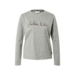 Calvin Klein Tričko  šedý melír / zlatá