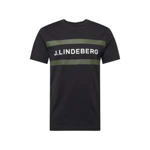 J.Lindeberg Tričko  černá / khaki / bílá