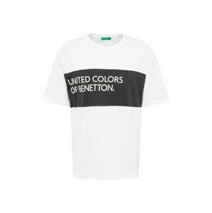 UNITED COLORS OF BENETTON Tričko  offwhite / černá