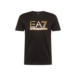 EA7 Emporio Armani Tričko  černá / zlatá