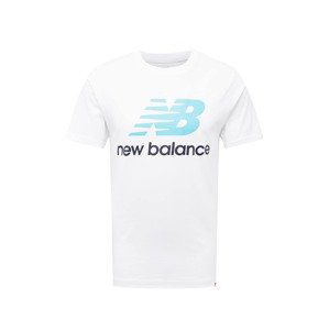 new balance Tričko  bílá / svítivě modrá / černá