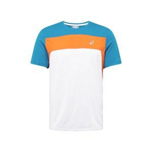 ASICS Funkční tričko 'Race'  bílá / oranžová / nebeská modř
