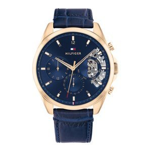TOMMY HILFIGER Analogové hodinky  modrá / marine modrá / zlatá