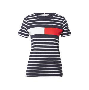 TOMMY HILFIGER Tričko  bílá / noční modrá / červená