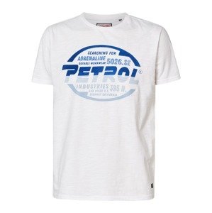 Petrol Industries Tričko  bílá / modrá / opálová