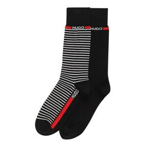 HUGO Ponožky  černá / bílá / červená
