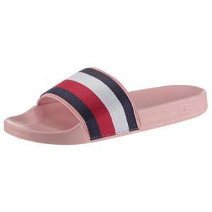 TOMMY HILFIGER Pantofle  noční modrá / růžová / červená / bílá