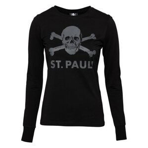 FC St. Pauli Tričko 'Totenkopf'  černá / šedá