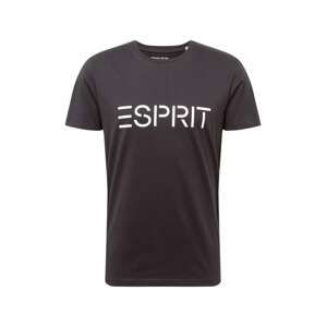 ESPRIT Tričko  černá / bílá