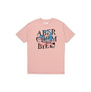 Abercrombie & Fitch Tričko 'CHASE STREET'  pink / černá / modrá