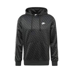 Nike Sportswear Mikina  černá / bílá / šedá