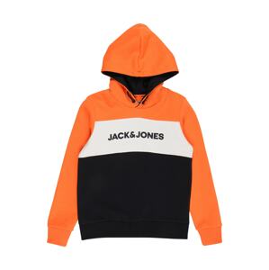 Jack & Jones Junior Mikina  svítivě oranžová / bílá / černá